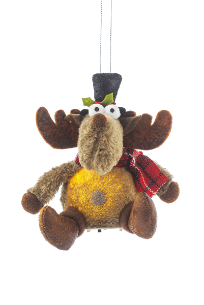 Merry Chris-Moose - Light Up Ornament - - The Country Christmas Loft
