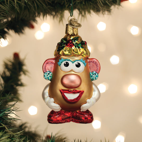 Mrs Potato Head Glass Ornament