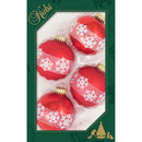 Christmas By Krebs 2 5/8 Glass Balls - Gold Caps - Glitter Band Snowflake - 4 Pack - The Country Christmas Loft