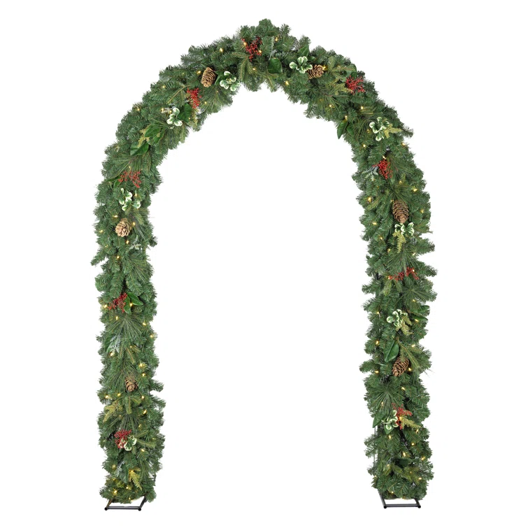 Decorated and Lighted Single Archway - 92" tall