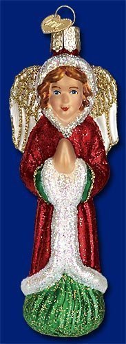 Angel With Cloak Glass Ornament - The Country Christmas Loft