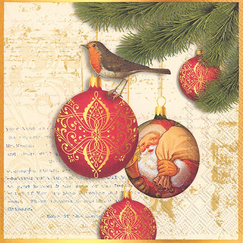 Ideal Home Range Christmas Baubles - Lunch Napkin - The Country Christmas Loft