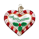 Peppermint Heart Glass Ornament - The Country Christmas Loft