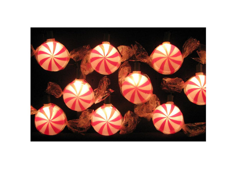 Kurt Adler 10-Light Red Peppermint Candy Light Set - The Country Christmas Loft