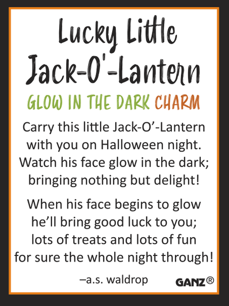 Jack-o-Lantern Glow in the Dark Charm - The Country Christmas Loft
