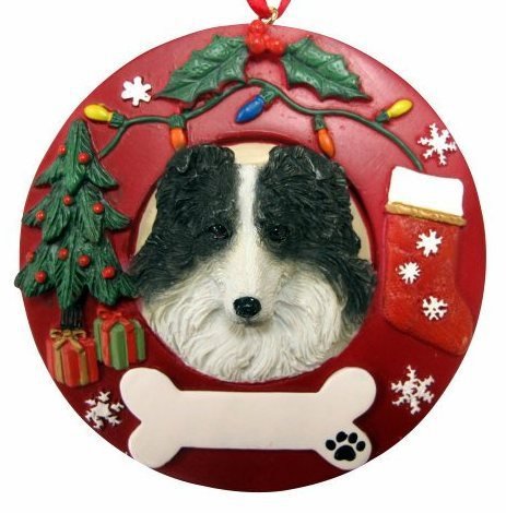 Dog Breed Wreath Ornament - Border Collie - The Country Christmas Loft