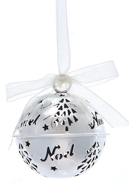 Hanging Word Bell Ornaments - Silver - - The Country Christmas Loft