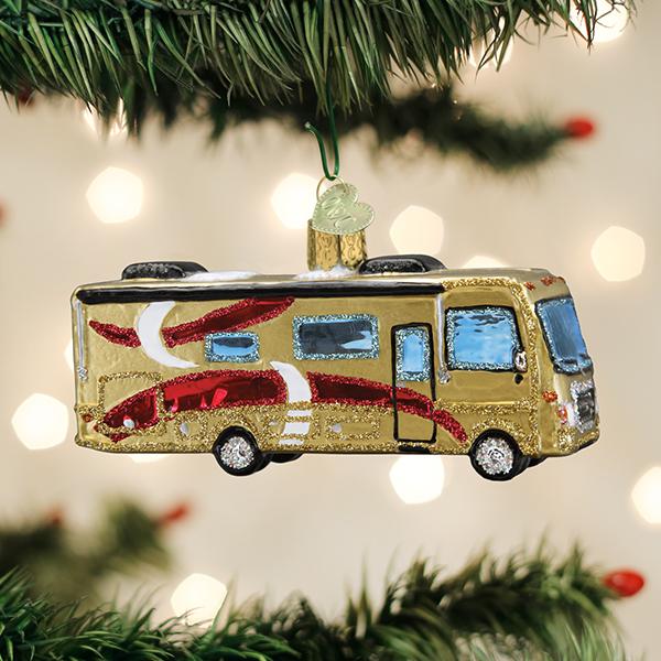 Class A Motorhome Glass Ornament - The Country Christmas Loft