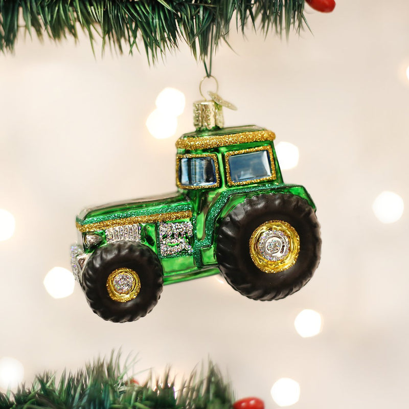 Old World Christmas Tractor Glass Blown Ornament - The Country Christmas Loft