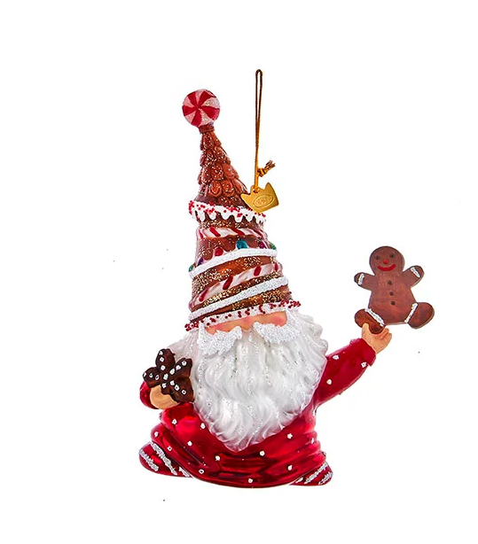 Noble Gems Glass Gnome Ornament - Gingerbread Man - The Country Christmas Loft