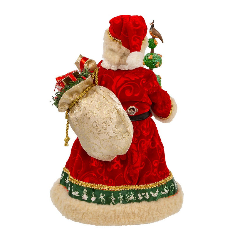 Fabriche Musical 12 Days Of Christmas Santa - 10.5 Inch - The Country Christmas Loft