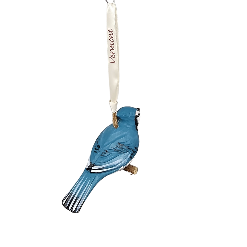 Handcarved Wood Ornament - Blue Jay
