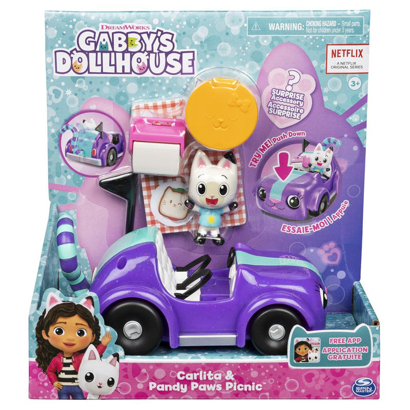 Gabby's Dollhouse Carlita Car With Pandy Paws Figurine - The Country Christmas Loft
