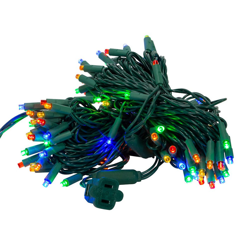 100-Light 5MM Multi-Color LED Green Wire Light Set - The Country Christmas Loft