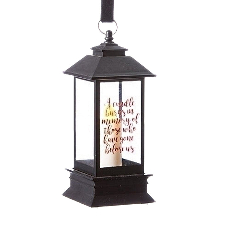 5 inch Black Memorial Lantern with LED Candle - The Country Christmas Loft