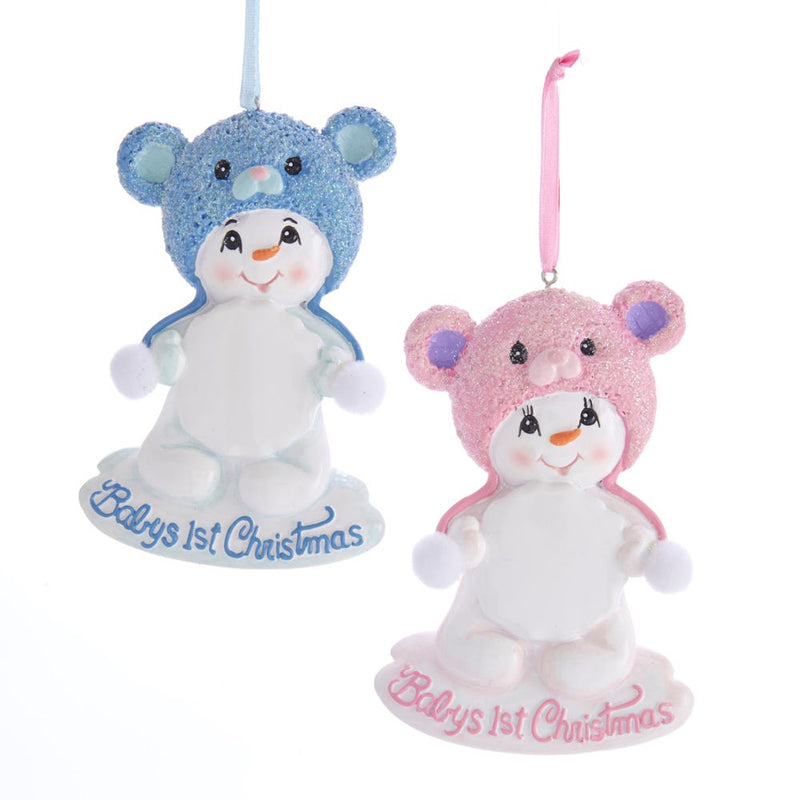 Baby's 1st Christmas Snow Bear -  Pink - The Country Christmas Loft