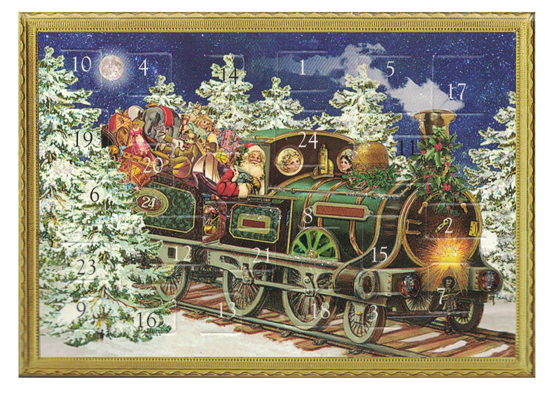 Miniature Advent Calendar Card - Train Ride - The Country Christmas Loft