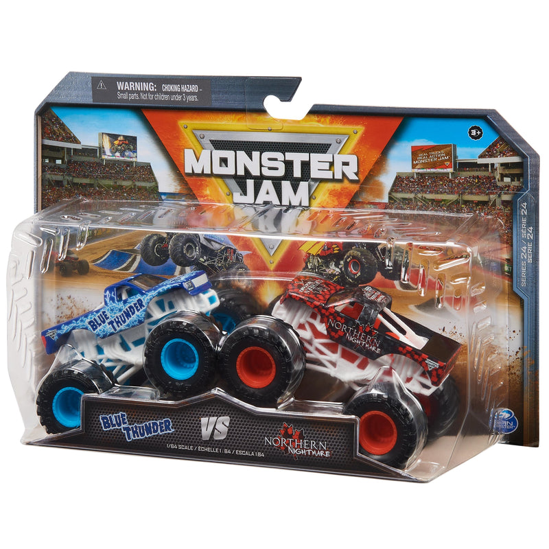 Monster Jam - 1:64 scale die-cast 2-Pack - Blue Thunder vs Northern Nightmare