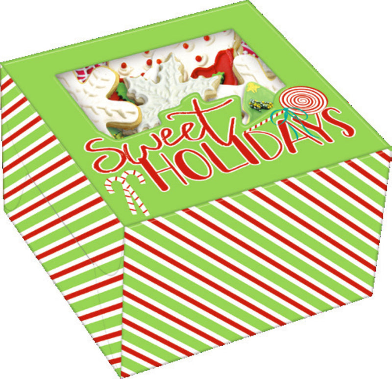 Holiday Square Treat Box 2 Pack - Light Green - The Country Christmas Loft