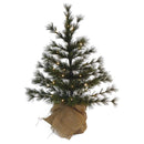 Pre-lit Bristle Pine Tree in Burlap Base - 24 inch - The Country Christmas Loft