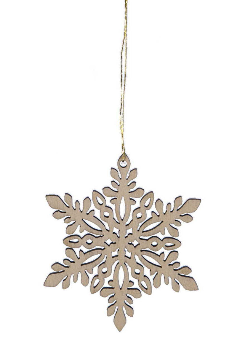 Laser Cut Wood Snowflake Ornament - Style 4