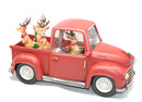 Lighted Reindeer Pickup Truck Waterglobe with Working Headlights