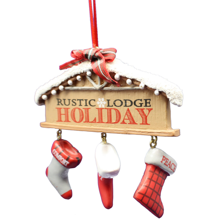 Rustic Sign Ornament - Lodge Holiday - The Country Christmas Loft
