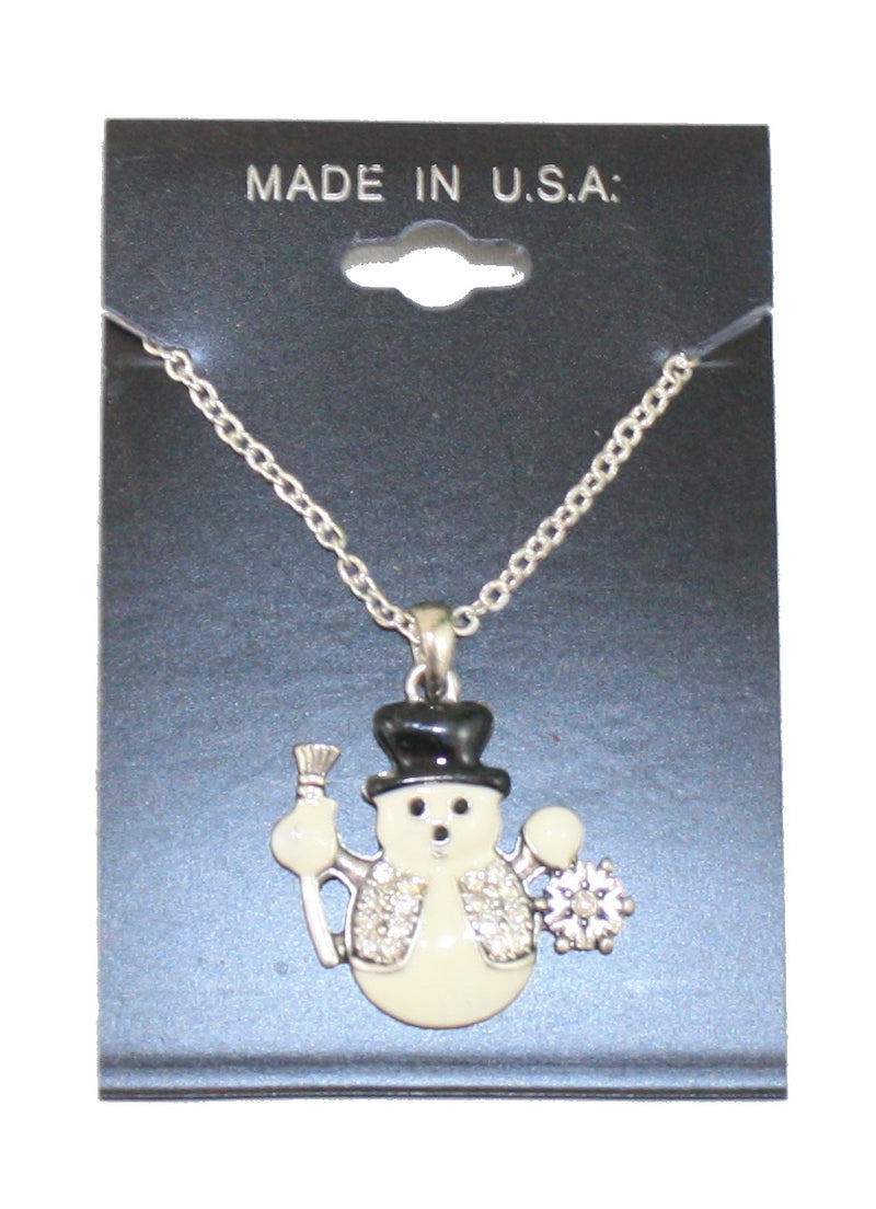 Crystal Snowman Necklace - - The Country Christmas Loft