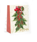 Traditional Medium Gift Bag - Pinecone Swag - The Country Christmas Loft