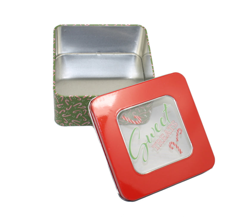 Cookie Tin with Window Lid - Sweet Treats - The Country Christmas Loft