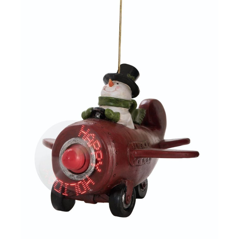 Light-Up Snowman Airplane with Message Propeller