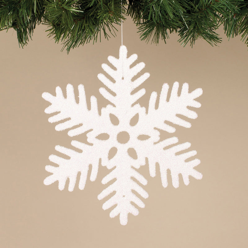 11" Glittered White Snowflake - The Country Christmas Loft
