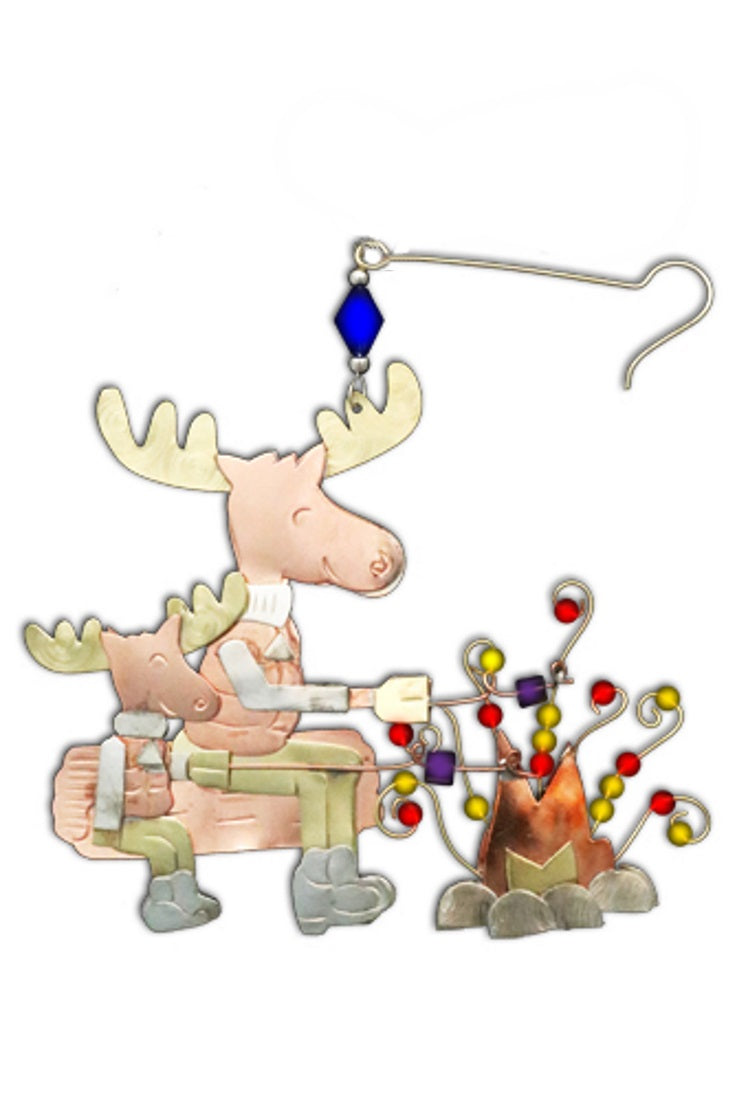 Moose Campfire Ornament - The Country Christmas Loft