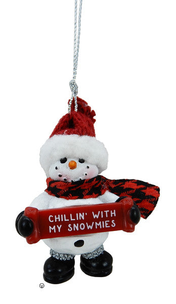 Cozy Snowman Ornament - Chillin' with my Snowmies - The Country Christmas Loft