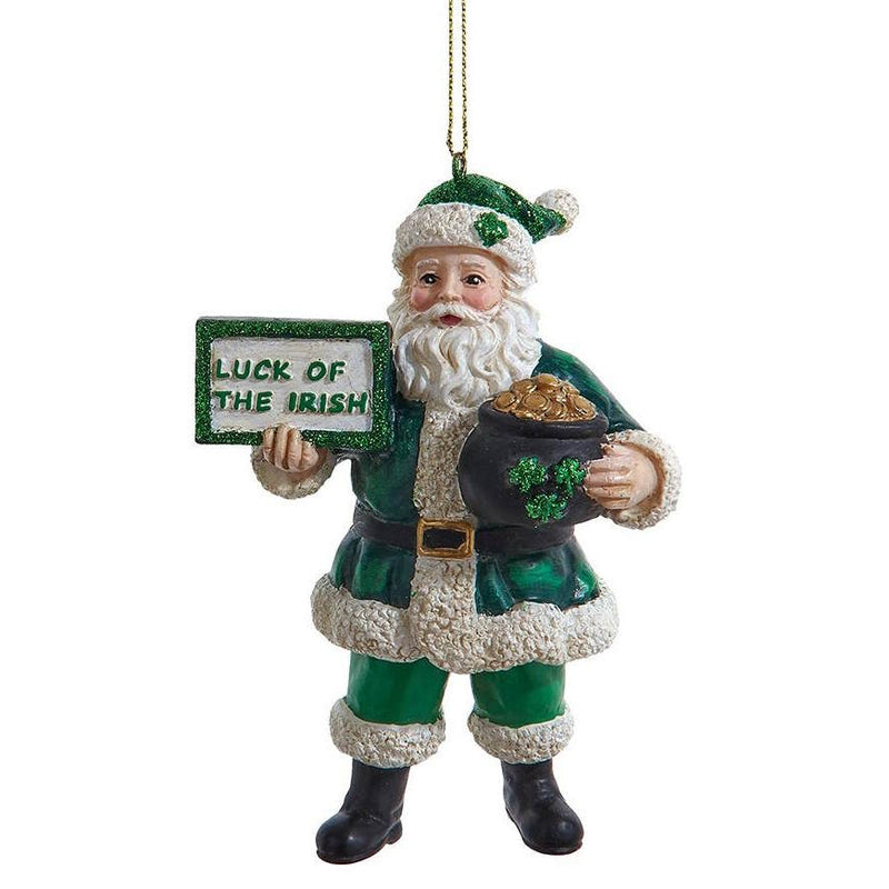Irish Santa Ornament - Pot of Gold