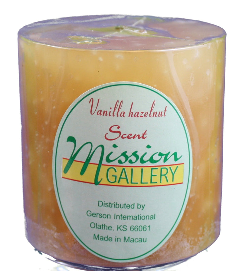 Vanilla Hazelnut 3 X 3 Sand Pillar Candle, - The Country Christmas Loft