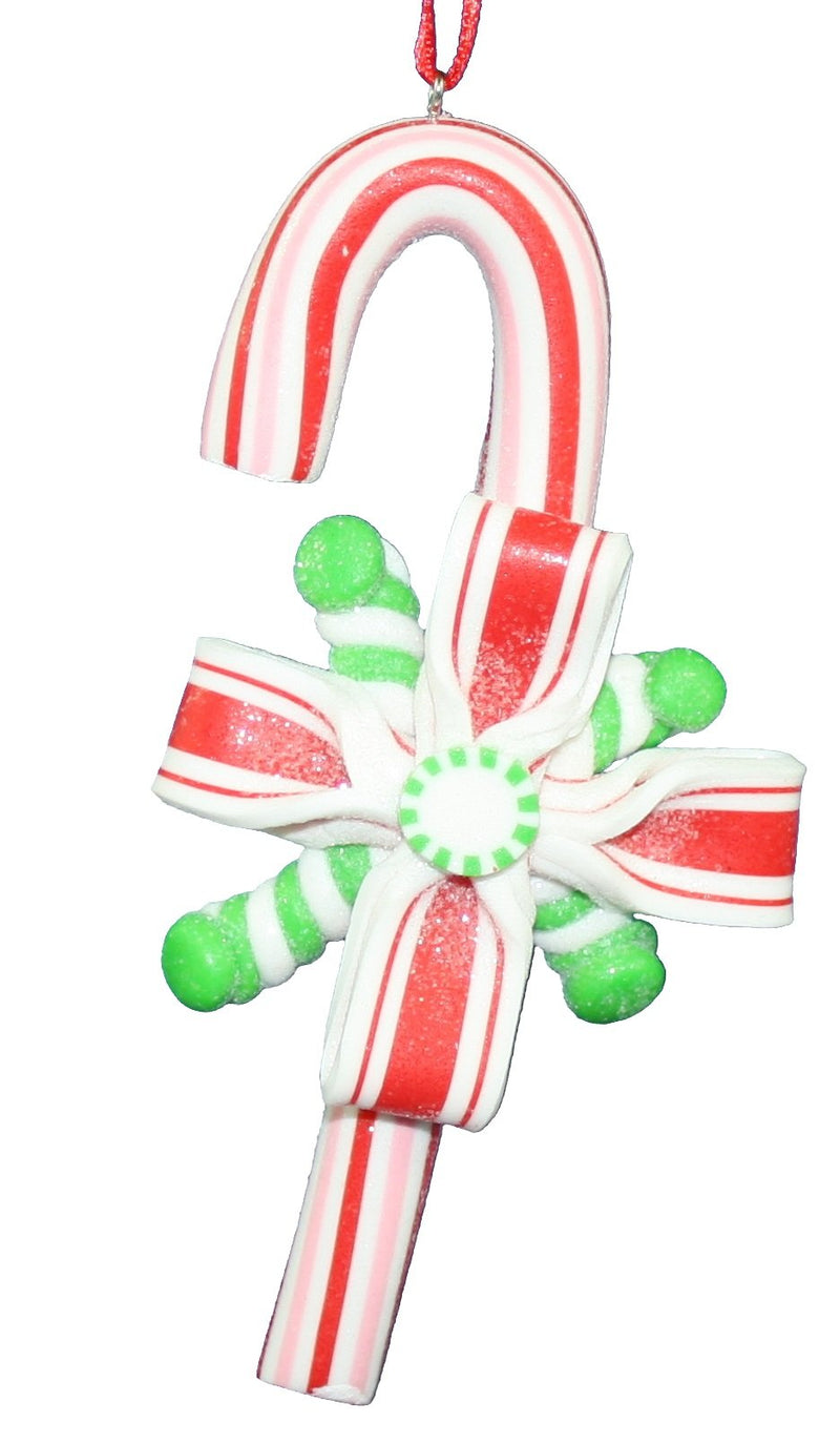 Kurt Adler Candycane Treats Hanging Ornament - Red Candy Cane - The Country Christmas Loft