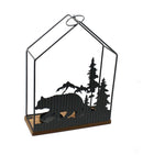 Woodland Silhouette Candleholder Lantern - Medium