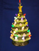 B/O Lighted Green Ceramic Tree Ornament - Christmas >> Ornaments >> Novelty - by Gerson - view 2