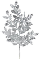Silver Glitter Smilax Spray