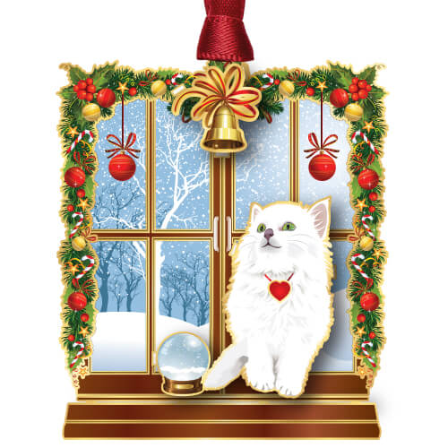 Cat In Window Ornament - The Country Christmas Loft