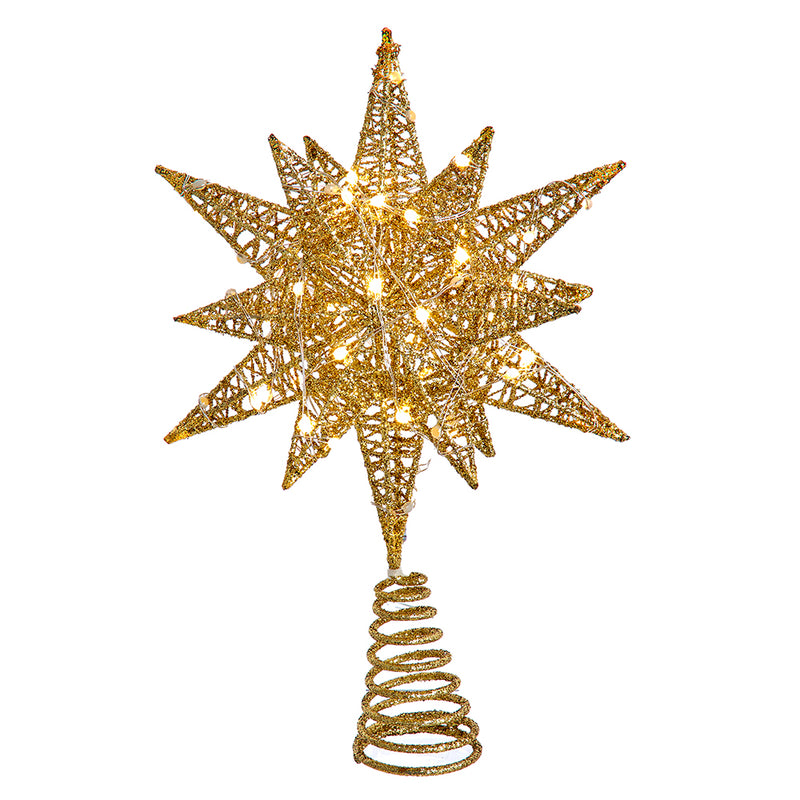 Twinkling Superbright LED Gold Starburst Treetopper