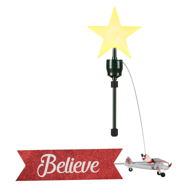 Animated Tree Topper - Santa's Biplane