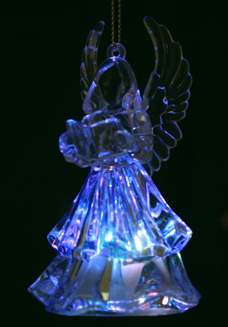 Battery-Operated LED Angel Ornament - Harp - The Country Christmas Loft