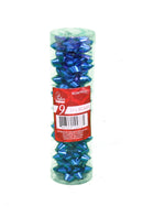 9 Tiny Metallic Bows In A Tube - Royal Blue Metallic - The Country Christmas Loft
