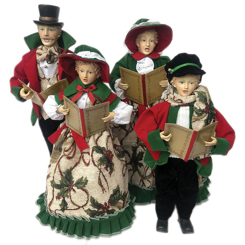 Holly Caroler Set Of 4 - 18 inch - The Country Christmas Loft
