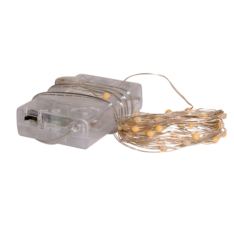 50-Light Battery-Operated Classic White Superbright LED Light Set - The Country Christmas Loft