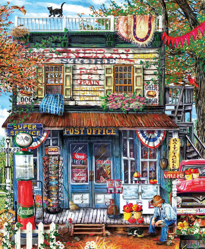 Hanging Out At The General Store 1000 Piece Jigsaw Puzzle - The Country Christmas Loft