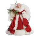 Plaid Cloak Angel Christmas Tree Topper - 12 inch