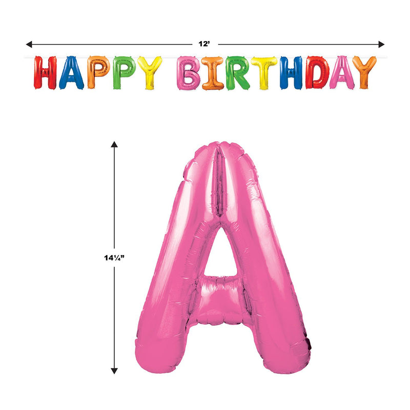 Happy Birthday Balloon Sign - 12 Feet Long